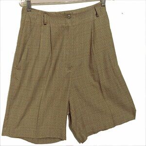 Tehama Nancy Haley Rich Gray and Orange Pleated Shorts Size 8